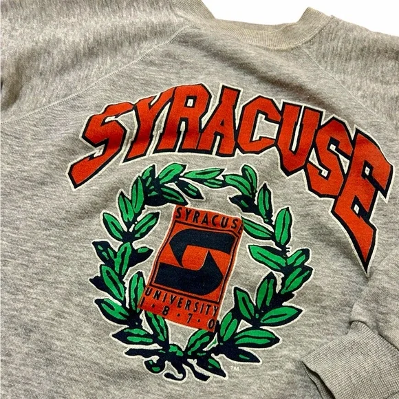 Vintage Syracuse University Grey Orange Pullover Crewneck Sweatshirt XL